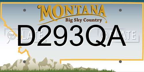D293QA Montana License Plate