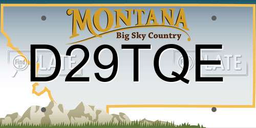 D29TQE Montana License Plate