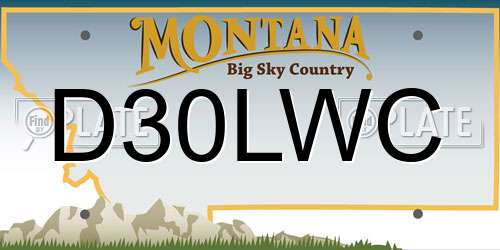 D30LWC Montana License Plate