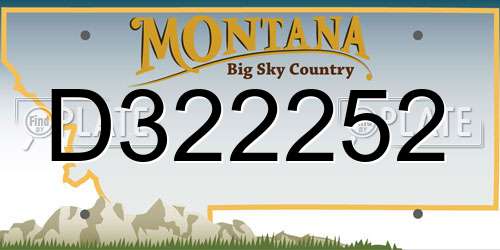 D322252 Montana License Plate