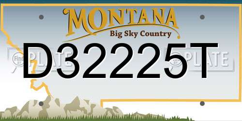 D32225T Montana License Plate