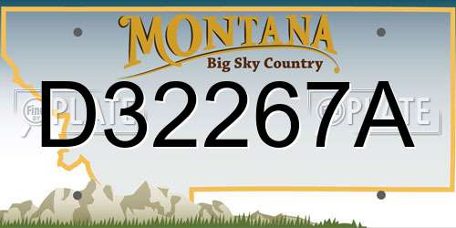 D32267A Montana License Plate