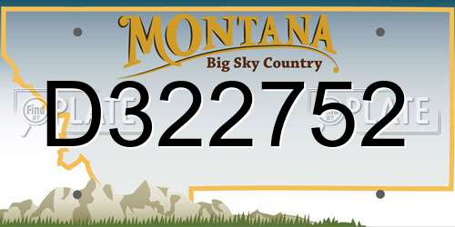 D322752 Montana License Plate