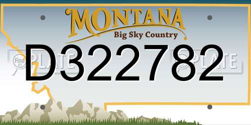 D322782 Montana License Plate