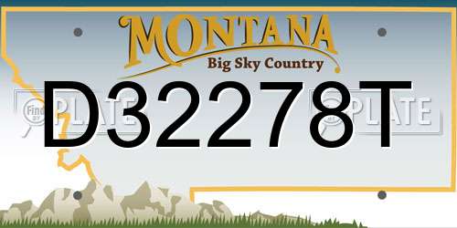 D32278T Montana License Plate