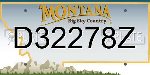 D32278Z Montana License Plate
