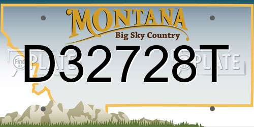 D32728T Montana License Plate