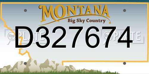 D327674 Montana License Plate