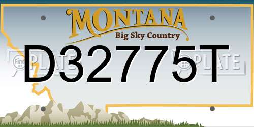 D32775T Montana License Plate