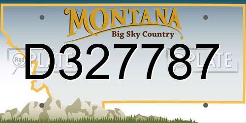 D327787 Montana License Plate