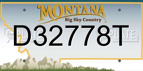 D32778T Montana License Plate