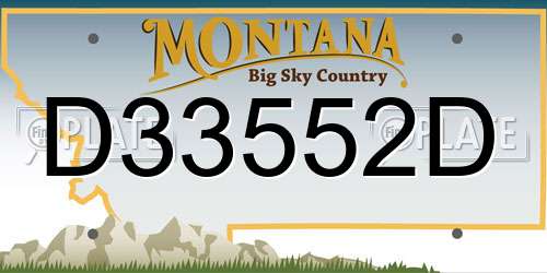 D33552D Montana License Plate
