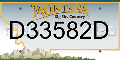 D33582D Montana License Plate