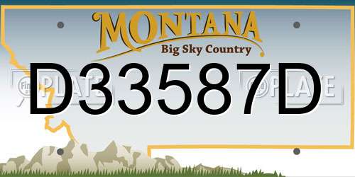 D33587D Montana License Plate