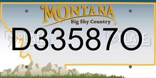 D33587O Montana License Plate