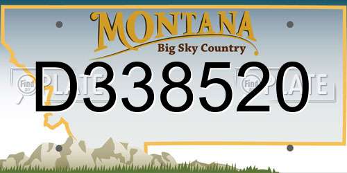 D338520 Montana License Plate