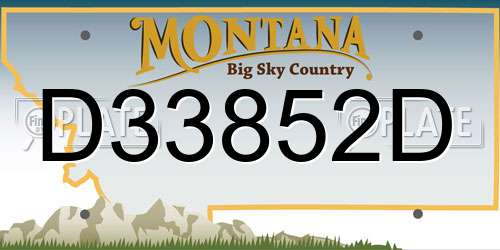 D33852D Montana License Plate