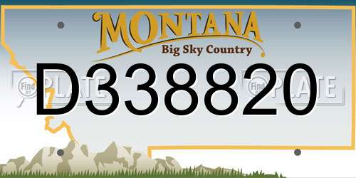 D338820 Montana License Plate