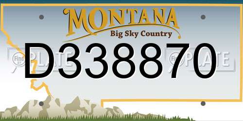 D338870 Montana License Plate