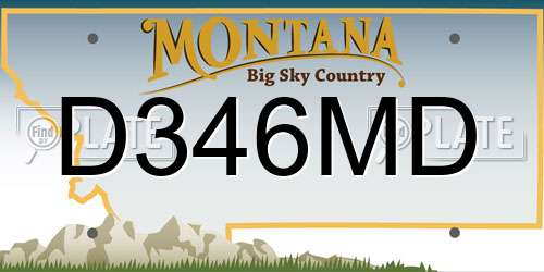 D346MD Montana License Plate