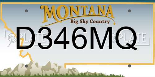D346MQ Montana License Plate