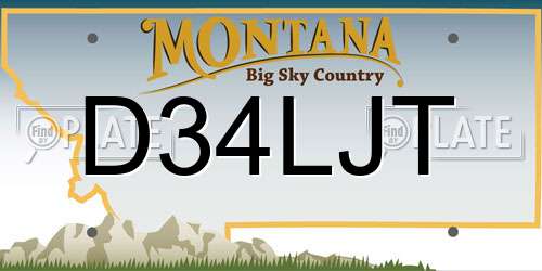 D34LJT Montana License Plate