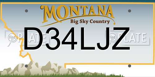 D34LJZ Montana License Plate