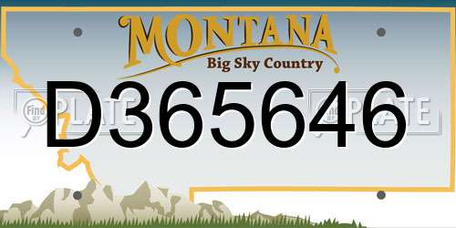 D365646 Montana License Plate
