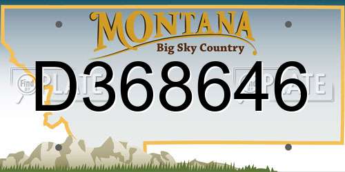 D368646 Montana License Plate