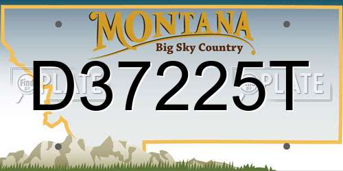 D37225T Montana License Plate