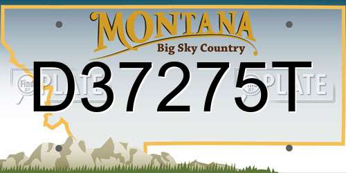 D37275T Montana License Plate