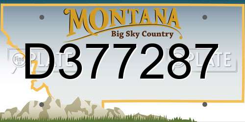 D377287 Montana License Plate