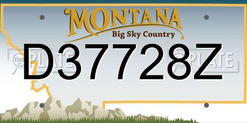 D37728Z Montana License Plate