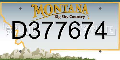 D377674 Montana License Plate