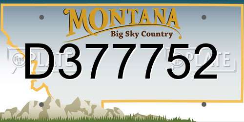 D377752 Montana License Plate