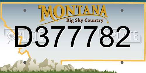 D377782 Montana License Plate
