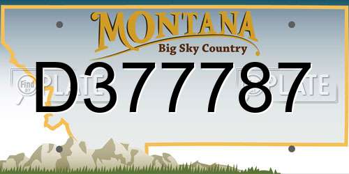 D377787 Montana License Plate