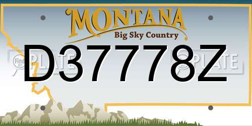 D37778Z Montana License Plate