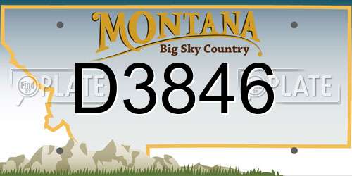D3846 Montana License Plate