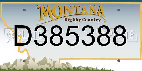 D385388 Montana License Plate