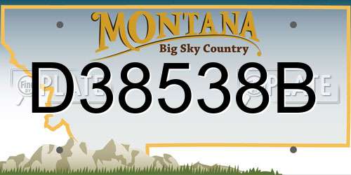 D38538B Montana License Plate