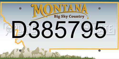 D385795 Montana License Plate