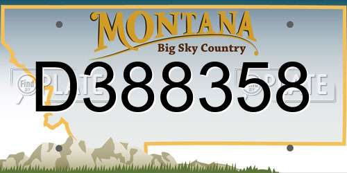 D388358 Montana License Plate