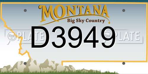 D3949 Montana License Plate