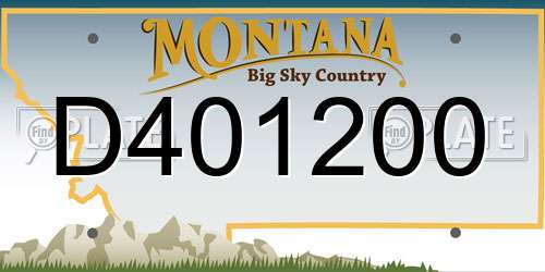 D401200 Montana License Plate