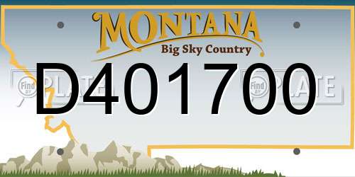 D401700 Montana License Plate