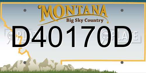 D40170D Montana License Plate