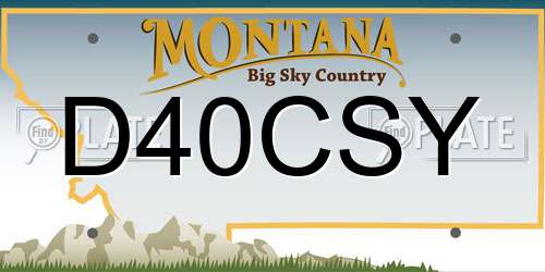 D40CSY Montana License Plate