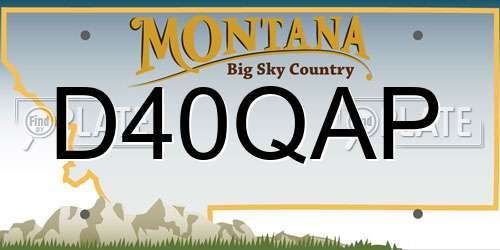 D40QAP Montana License Plate