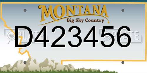 D423456 Montana License Plate